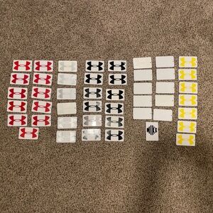 46 Under Armour Logo Stickers in Red, Silver, Black, White and Yellow